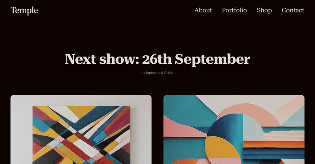Artist shop example